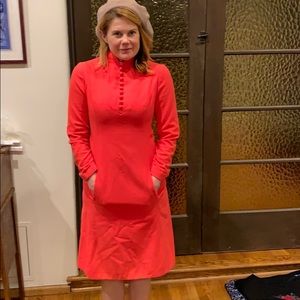 Vintage melon color wool dress